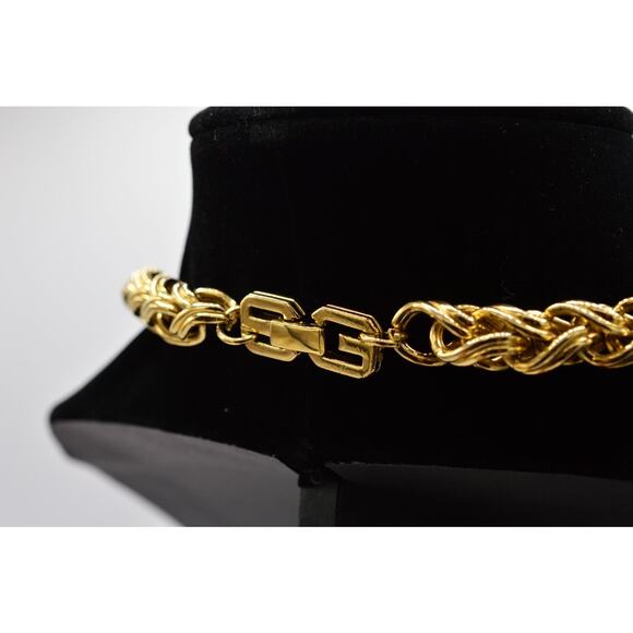 Givenchy Vintage Necklace HEAVY Wheat Chain Chunky Runway Signed AS IS  80s BinG - Picture 9 of 12